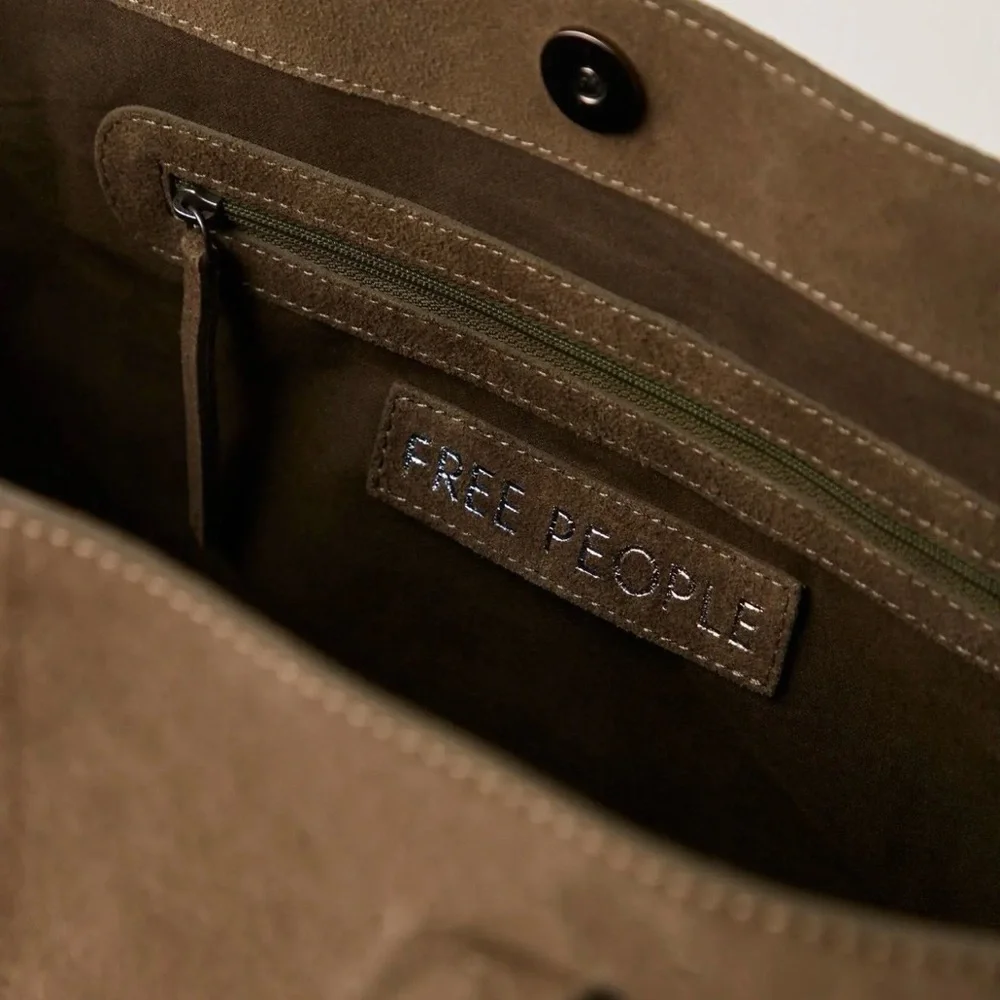 Free people Avery East West Tote Dark Olive - Picture 2 of 2